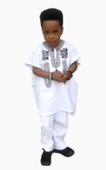 Boubou enfant sénégalais 2 pièces en tissu coloré