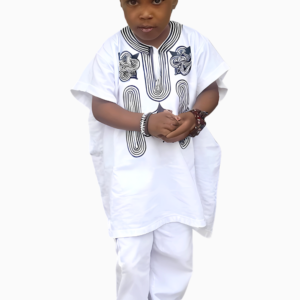 Boubou enfant sénégalais 2 pièces en tissu coloré