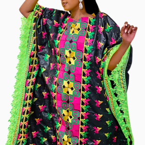 Boubou africain femme multicolore élégant et traditionnel