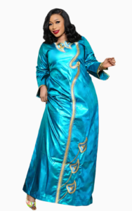 Boubou femme long élégant en tissu africain
