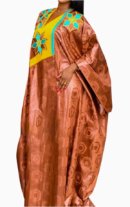 Boubou Femme Simple en tissu africain coloré