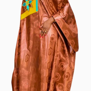 Boubou Femme Simple en tissu africain coloré