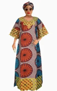 Boubou élégant en tissu wax pour un style unique