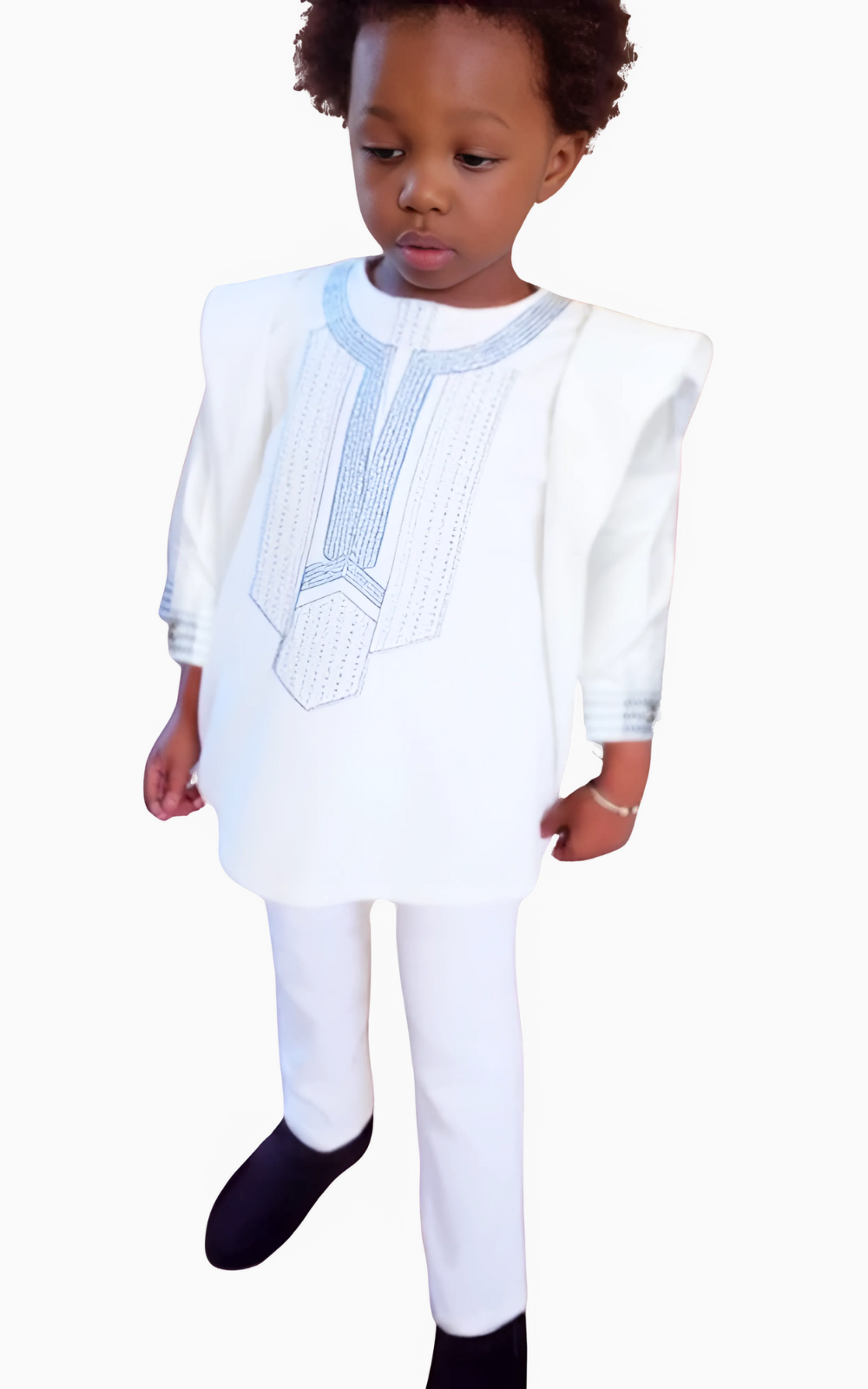 Boubou Garçon Blanc 3 pièces pour enfant