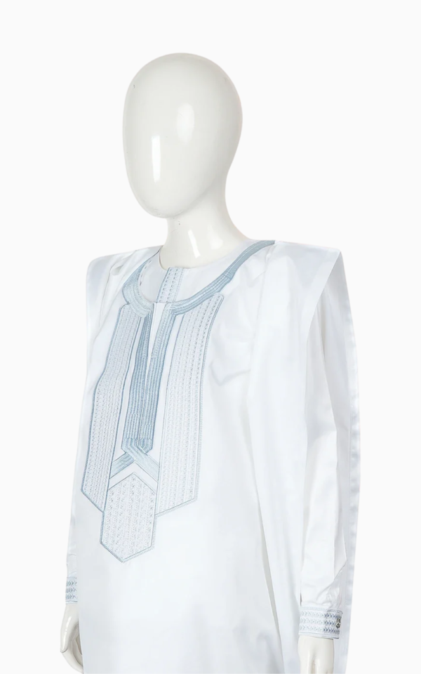 Ensemble Boubou Garçon élégant en tissu blanc