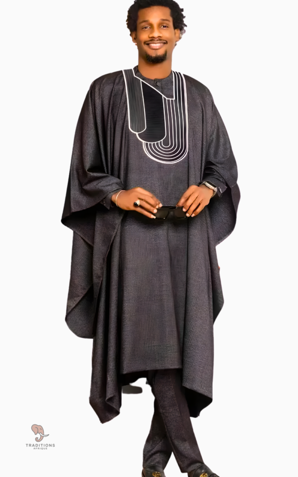 boubou-homme-simple-1 Boubou homme simple en tissu africain élégant