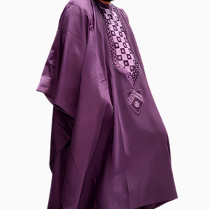 Boubou homme violet, style africain traditionnel