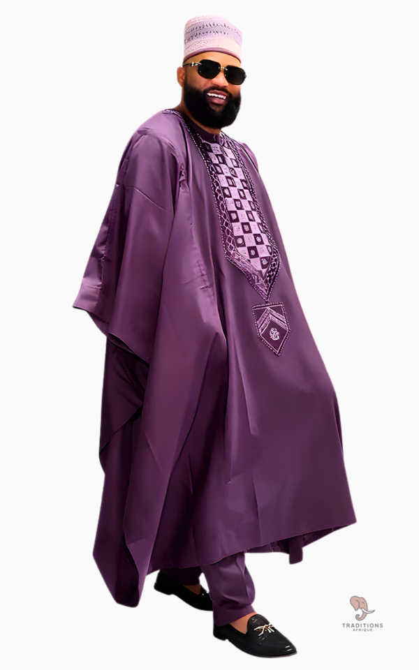 boubou-homme-violet-1 Boubou homme violet, style africain traditionnel