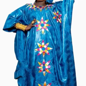 Boubou Indigo Femme, vêtement traditionnel africain