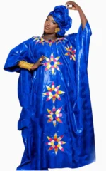 Boubou femme en indigo, style africain chic