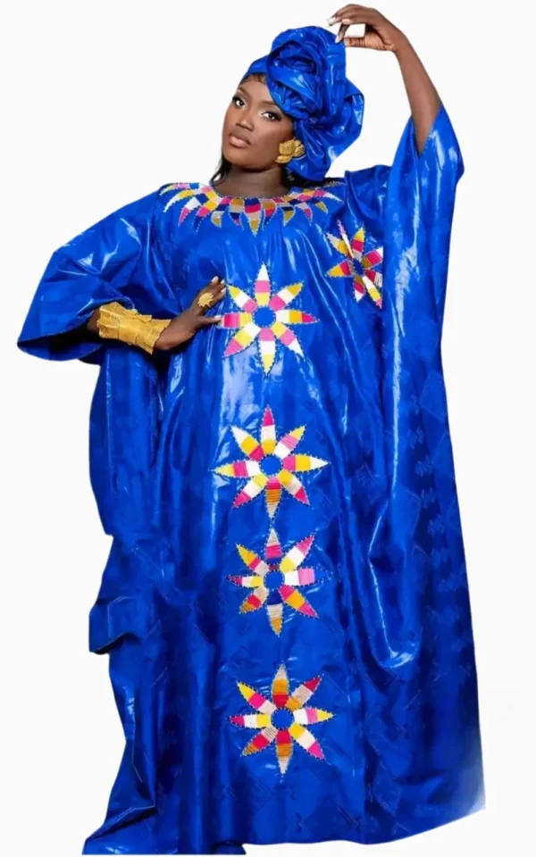 Boubou femme en indigo, style africain chic