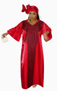 Boubou Ivoirien Femme en tissu authentique et coloré