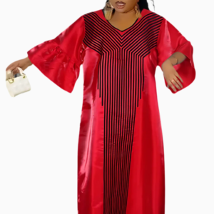 Boubou Ivoirien Femme en tissu authentique et coloré