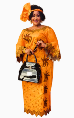 Boubou mariage femme élégant en tissu africain
