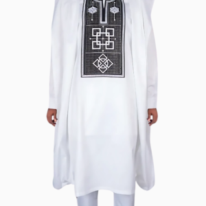 Boubou blanc traditionnel pour mariage sénégalais homme
