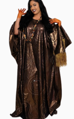 Boubou marron femme pour mariage élégant et traditionnel