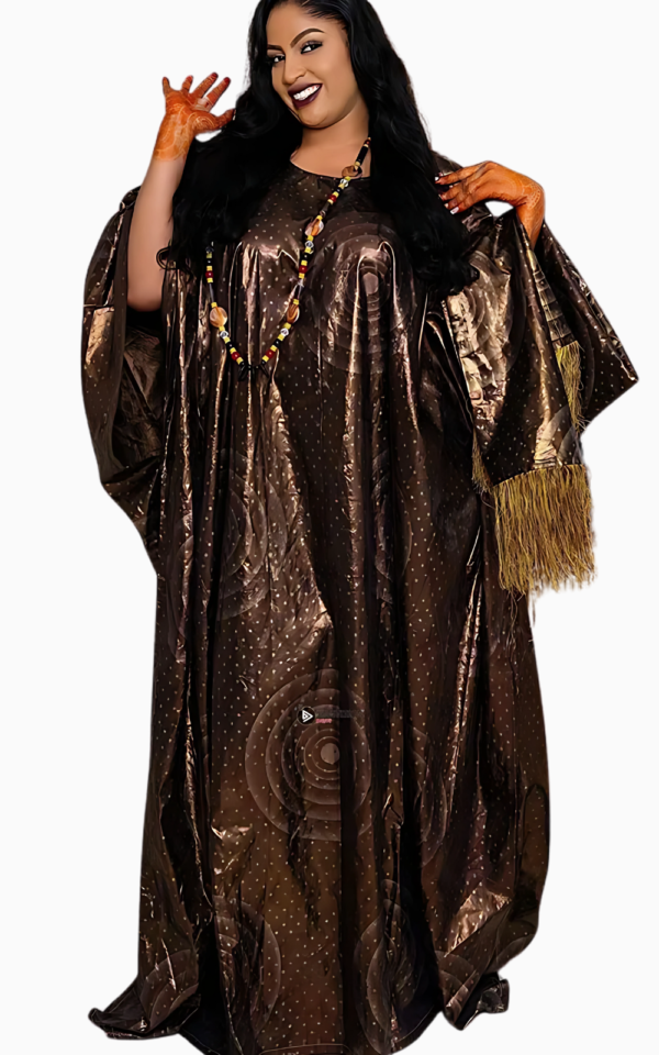 boubou-marron-femme-mariage-1 Boubou marron femme pour mariage élégant et traditionnel