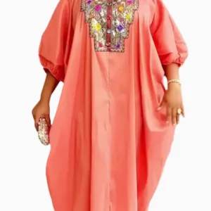 Boubou robe africaine en pagne pour femme