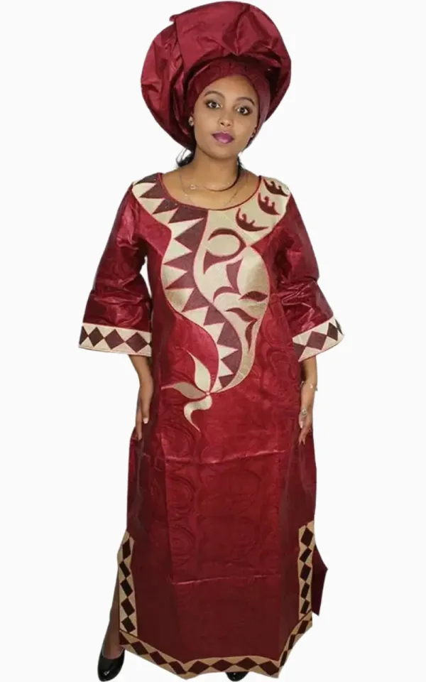boubou-moderne-femme-1 Boubou moderne femme en tissu africain coloré