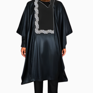 Boubou noir homme élégant et traditionnel