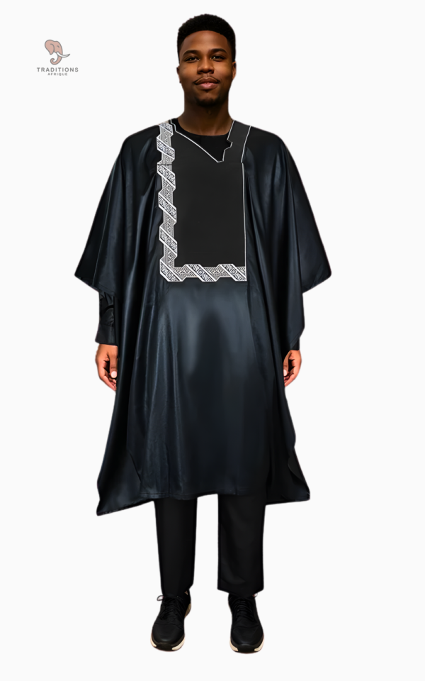 boubou-noir-homme-1 Boubou noir homme élégant et traditionnel
