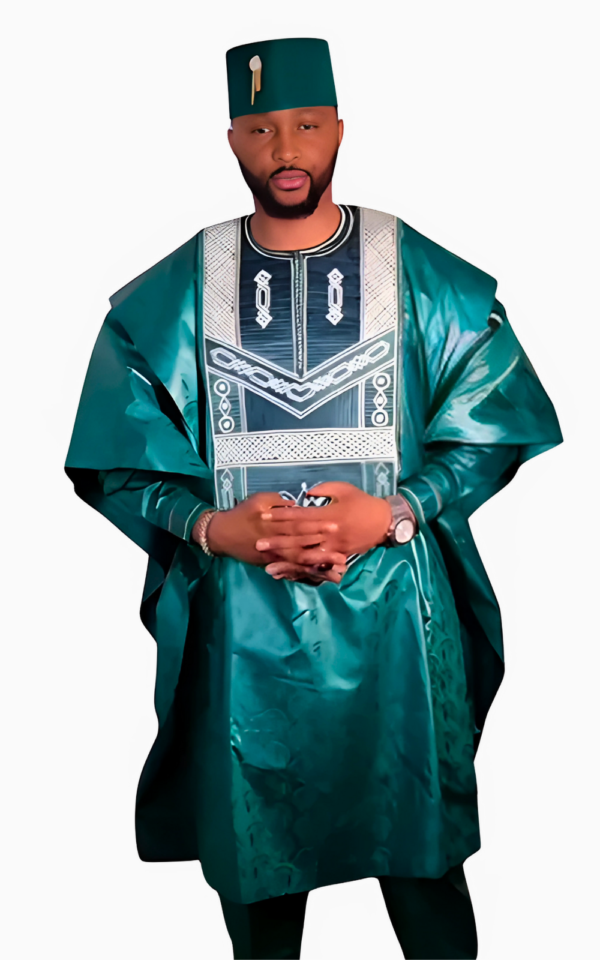 boubou-senegalais-homme-vert-1 Boubou Sénégalais Homme Vert, vêtement traditionnel africain