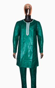 Vêtement africain homme, boubou vert moderne