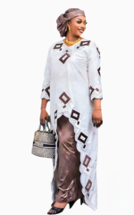 Boubou stylé femme élégant en tissu africain