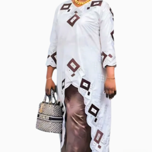 Boubou stylé femme élégant en tissu africain