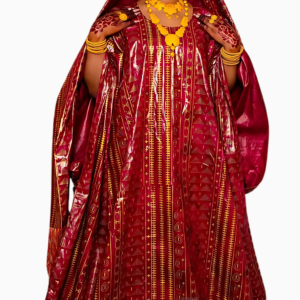 Boubou traditionnel africain rouge pour femme