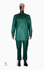 Boubou homme en coton vert, mode africaine