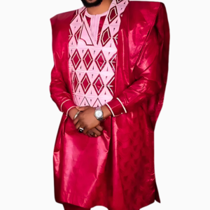 Boubou africain homme élégant en tissu traditionnel