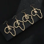 Boucle d'oreille africaine en métal doré