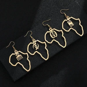 Boucle d'oreille africaine en métal doré