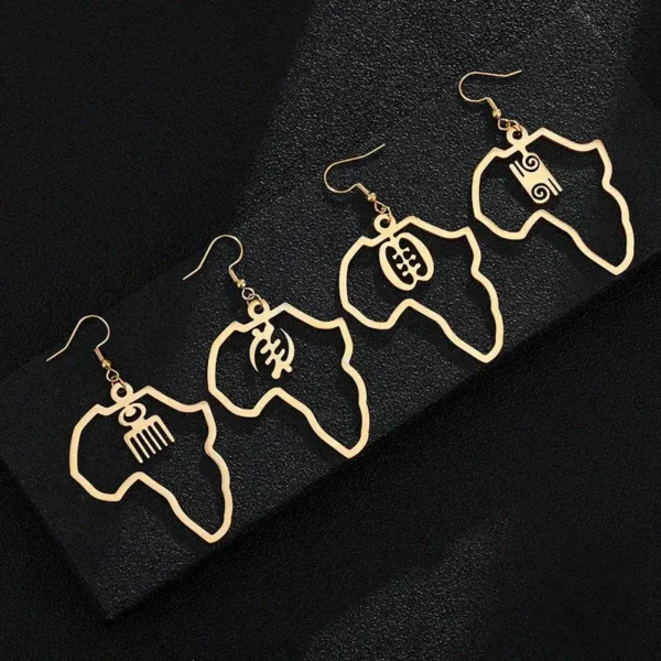 Boucle d'oreille africaine en métal doré