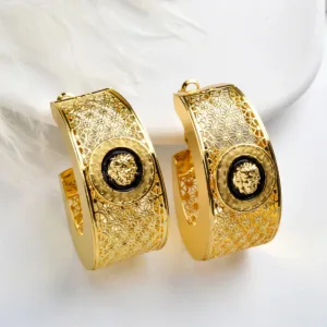 Boucle d’oreille africaine plaquée or élégante