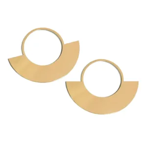 Boucle d'oreille africaine demi-cercle en plaqué or