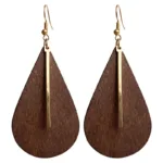 Boucle d'oreille africaine en bois vintage