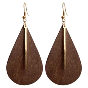 Boucle d'oreille africaine en bois vintage