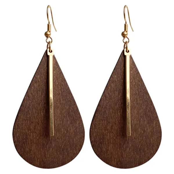 Boucle d'oreille africaine en bois vintage