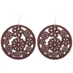Mode ethnique, boucle d'oreille en bois