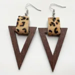 Accessoire chic, boucle d'oreille bois vintage