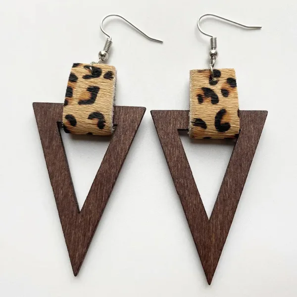 Accessoire chic, boucle d'oreille bois vintage
