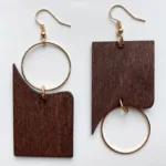 Boucle d'oreille en bois, style africain