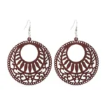 Boucle d'oreille artisanale en bois