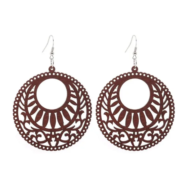 Boucle d'oreille artisanale en bois