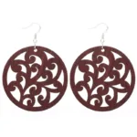Élégance en bois, boucle d'oreille vintage