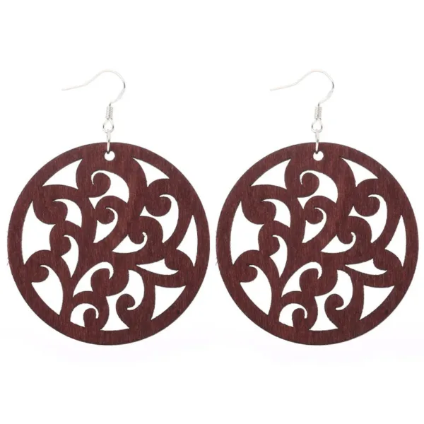 Élégance en bois, boucle d'oreille vintage