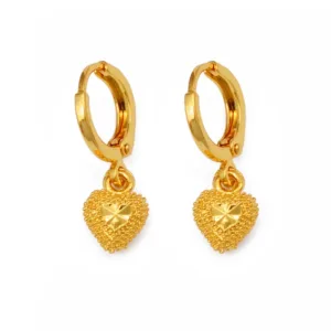 Boucle d'oreille Africaine en coeur plaqué or