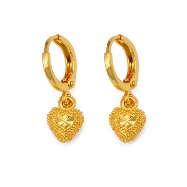 Boucle d'oreille Africaine en coeur plaqué or